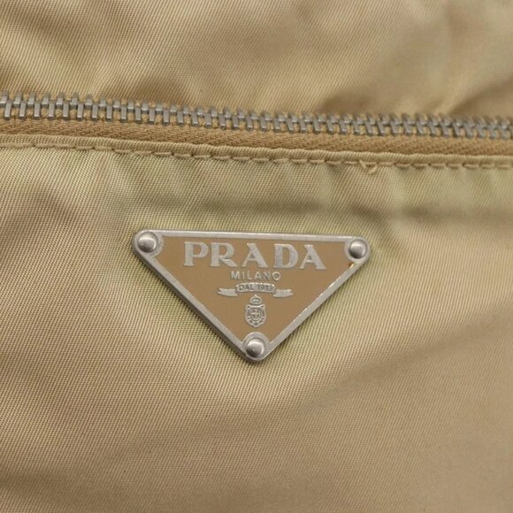 PRADA Shoulder Bag Nylon Beige Silver Auth 156267 - Picture 10 of 16